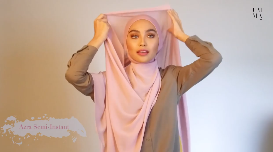 #4 UMMA Hijab Tutorial - How to wear Azra Semi-Instant Scarf
