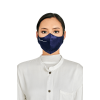 Satin Face Mask with Ear Loop in Navy Blue