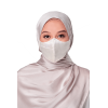 Satin Face Mask with String Extension in Ivory White