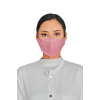 Satin Face Mask with Ear Loop in Rose Pink