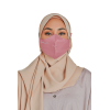 Satin Face Mask with String Extension in Rose Pink