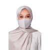 Crepe Face Mask with String Extension in Grey Lilac