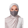 Crepe Face Mask with String Extension in Stone Grey