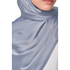 Maya Crinkle Satin Scarf in Blue Grey