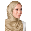 Maya Crinkle Satin Scarf in Bronze Brown