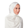 Maya Crinkle Satin Scarf in Cotton White