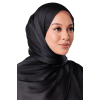 Maya Crinkle Satin Scarf in Jet Black