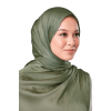 Maya Crinkle Satin Scarf in Palace Green