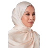 Maya Crinkle Satin Scarf in Pearly White