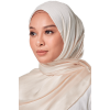 Maya Crinkle Satin Scarf in Pearly White