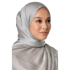 Maya Crinkle Satin Scarf in Pewter Grey