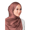 Maya Crinkle Satin Scarf in Ribena Mauve