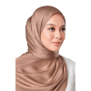 Maya Crinkle Satin Scarf in Soft Tangerine