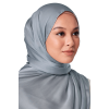 Maya Crinkle Satin Scarf in Teapot Blue