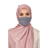 Origami Face Mask Crepe String Extension in Pigeon Grey