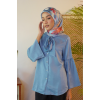 Eve Top in Teal Blue