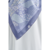 La Fleur Printed Cotton Voile Square in Indigo