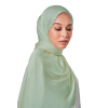 Maya Crinkle Satin Scarf in Kiwi Green