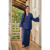 Seroja Loose Modern Kebaya in Navy Blue
