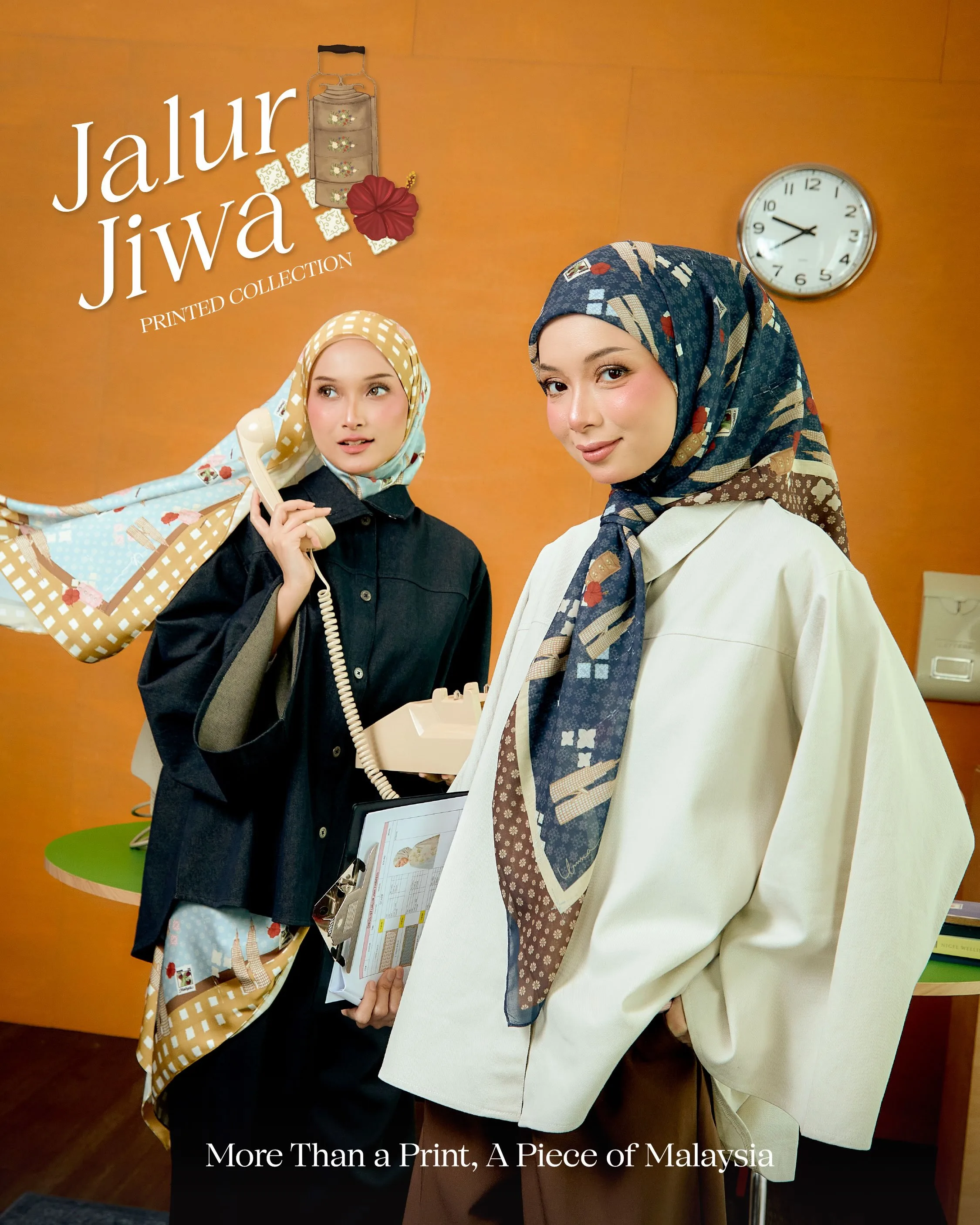 Meet Jalur Jiwa — a printed collection inspired by the beauty and spirit of Malaysia. Menampilkan motif ikonik seperti Twin Towers, bunga raya, setem pos retro dan latar bertemakan songket. Design yang cukup timeless untuk buat korang sentiasa rasa close to home.

Available in both Cotton Voile (Square) and Satin Silk (Shawl) — lightweight, comfy and effortless untuk digayakan bila-bila masa dan bukan pada Hari Merdeka sahaja. Carry a piece of home wherever you go 🇲🇾🤍

Dressed head-to-toe, s