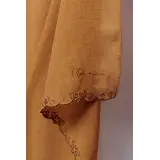 Sulam Surya Chiffon Linen Scarf in Brown Madu