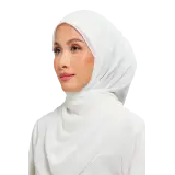 Kalsom Light Chiffon Scarf in Brilliant White