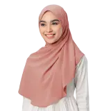Sofya Half Moon Scarf in Salmon Pink