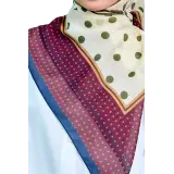 Petals and Polkas Printed Square in Plum Cheesecake