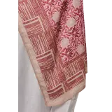 Anyaman Light Korean Chiffon Printed Scarf in Pomegranate Red