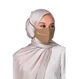 Crepe Face Mask with String Extension in Moss