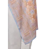 Anyaman Light Korean Chiffon Printed Scarf in Mandarin Orange