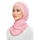 Kalsom Light Chiffon Scarf in Blossom Pink