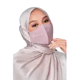 Crepe Face Mask with String Extension in Dusty Mauve