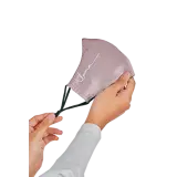 Satin Face Mask with Ear Loop in Periwinkle Purple