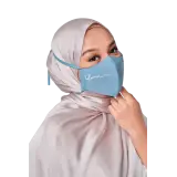 Crepe Face Mask with String Extension in Sky Blue