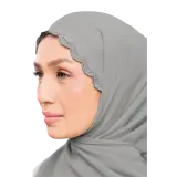 Sulam Kenanga Scarf in Kerikil Grey