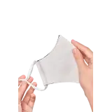 Crepe Face Mask with Ear Loop in Off White