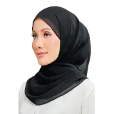 Kalsom Light Chiffon Scarf in Ink Black