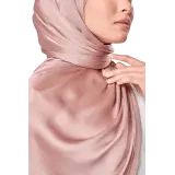 Maya Crinkle Satin Scarf in Flamingo Pink