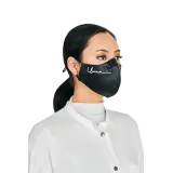 Satin Face Mask with Ear Loop in Black