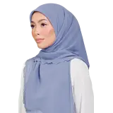 Sulam Teja Cotton Voile Square in Steel Blue
