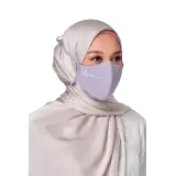 Crepe Face Mask with String Extension in Concorde Grape
