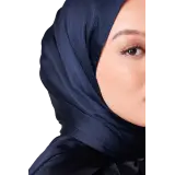 Maya Crinkle Satin Scarf in Blue Moon