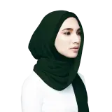 Azra Semi Instant Scarf in Emerald Green