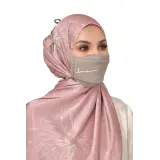 Origami Face Mask Crepe String Extension in Taupe Beige