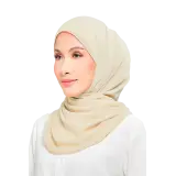 Kalsom Light Chiffon Scarf in Tofu Beige