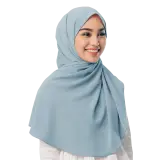 Sofya Half Moon Scarf in Baby Blue