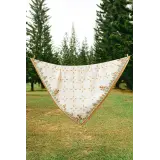 Meadow Printed Cotton Voile Square in Saddle Brown
