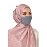 Origami Face Mask Crepe String Extension in Pigeon Grey