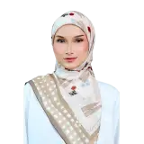 Jalur Jiwa Cotton Voile Printed Square in Cream & Beige